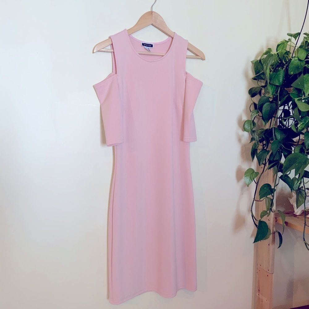 Blush Nude Dress Size Large Cold Shoulder - Picture 2 of 8